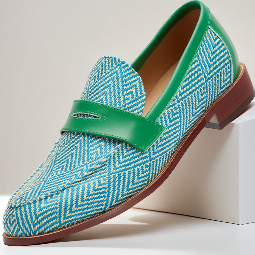 Geflochtene Leder Loafer Herren Slip-On Sommerschuhe