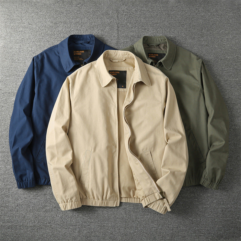 Leichte Baumwoll Zip Jacke Herren Übergangsjacke