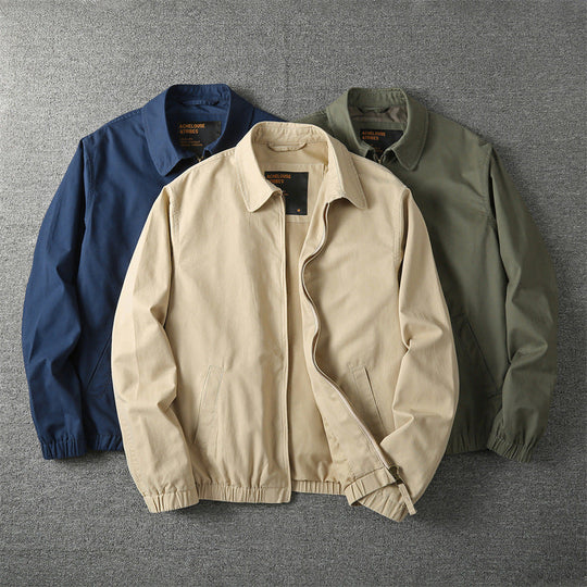 Leichte Baumwoll Zip Jacke Herren Übergangsjacke