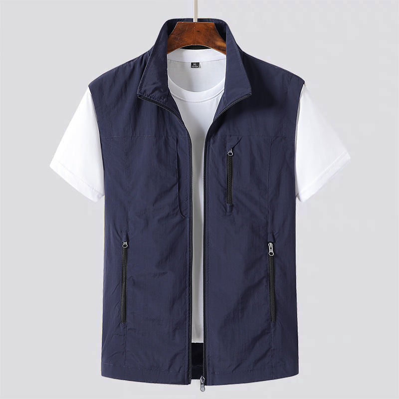 Leichte Gilet Weste Herren Zip Utility Outdoor Casual
