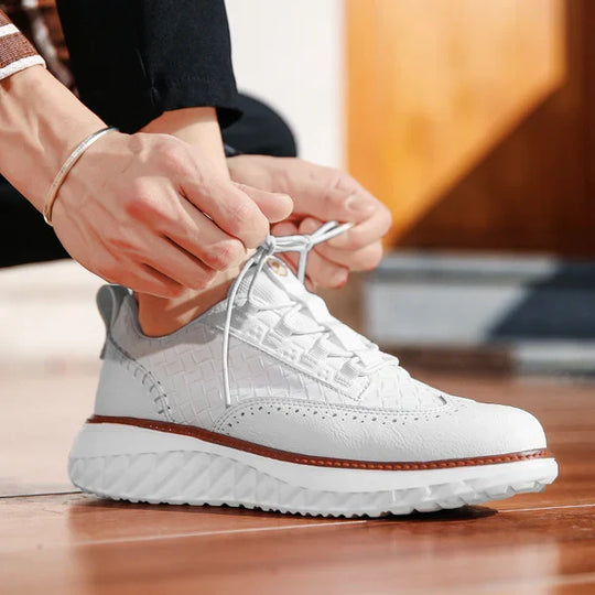 Leder Sneaker Herren Oxford Casual Schnürschuhe Sport