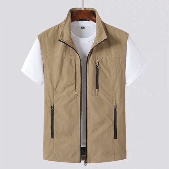 Leichte Gilet Weste Herren Zip Utility Outdoor Casual