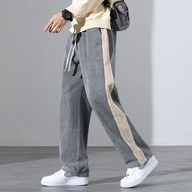 Waffelcord Jogger Herren Seitenstreifen Locker Weich