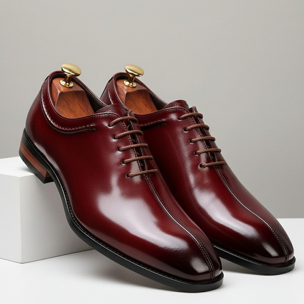 Leder Derby Schuhe Herren Poliert Business Schnürer
