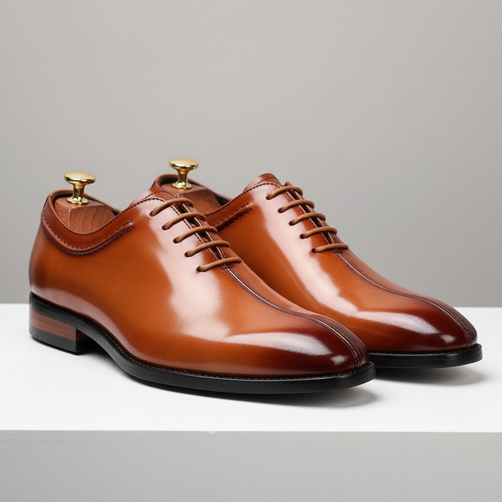 Leder Derby Schuhe Herren Poliert Business Schnürer