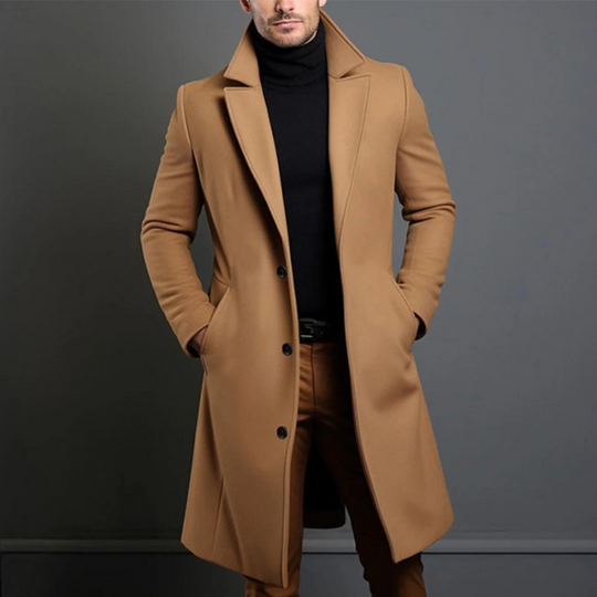 Eleganter Wollmantel Herren Wintermantel Warm Klassisch