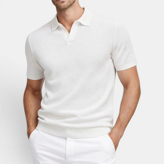 Herren Slim-Fit-Strick-Polo-Shirt – Jennoir