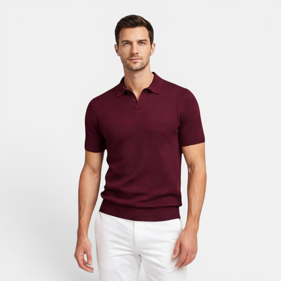 Herren Slim-Fit-Strick-Polo-Shirt – Jennoir