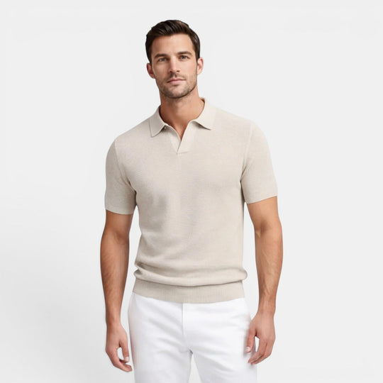 Herren Slim-Fit-Strick-Polo-Shirt – Jennoir