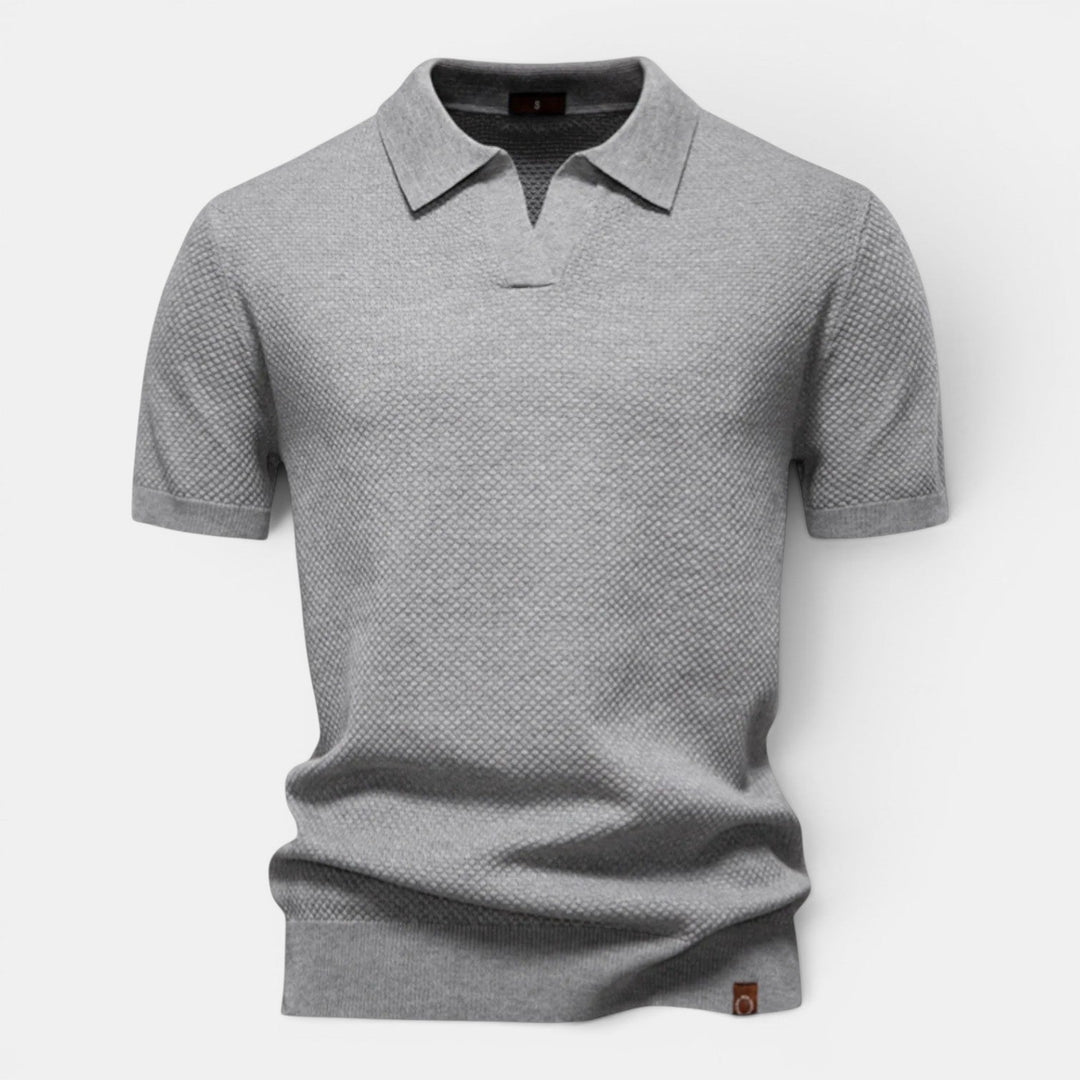 Herren Slim-Fit-Strick-Polo-Shirt – Jennoir