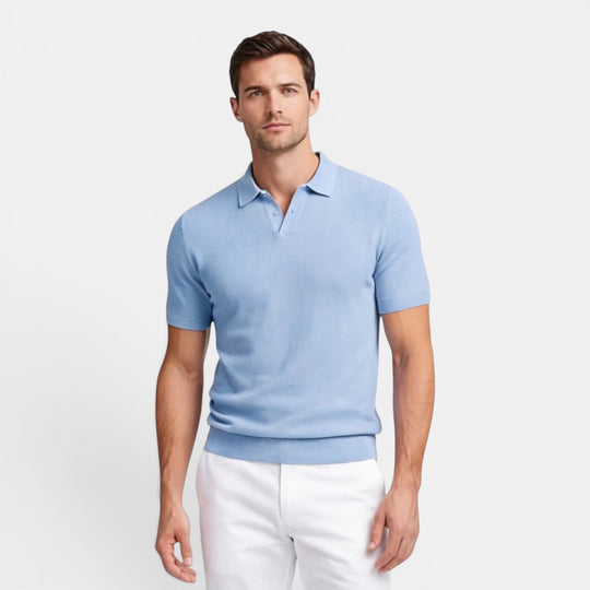 Herren Slim-Fit-Strick-Polo-Shirt – Jennoir