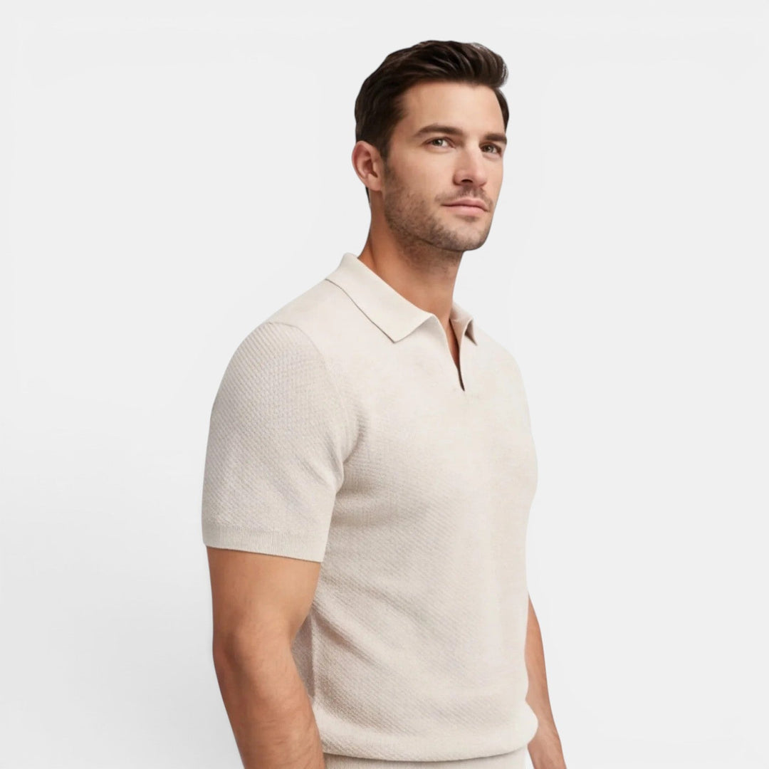 Herren Slim-Fit-Strick-Polo-Shirt – Jennoir