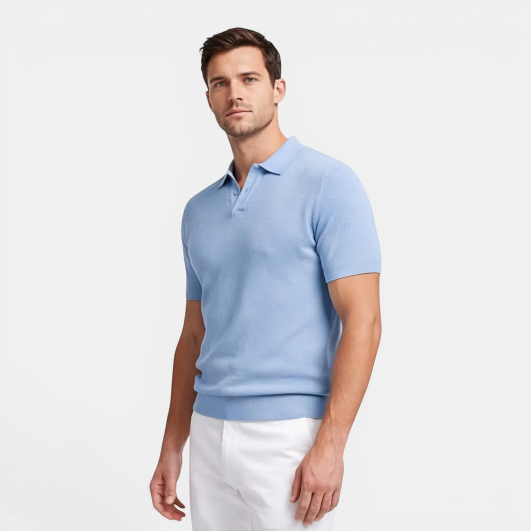 Herren Slim-Fit-Strick-Polo-Shirt – Jennoir
