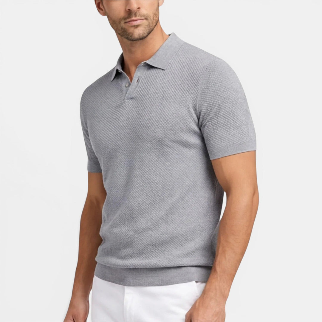 Herren Slim-Fit-Strick-Polo-Shirt – Jennoir