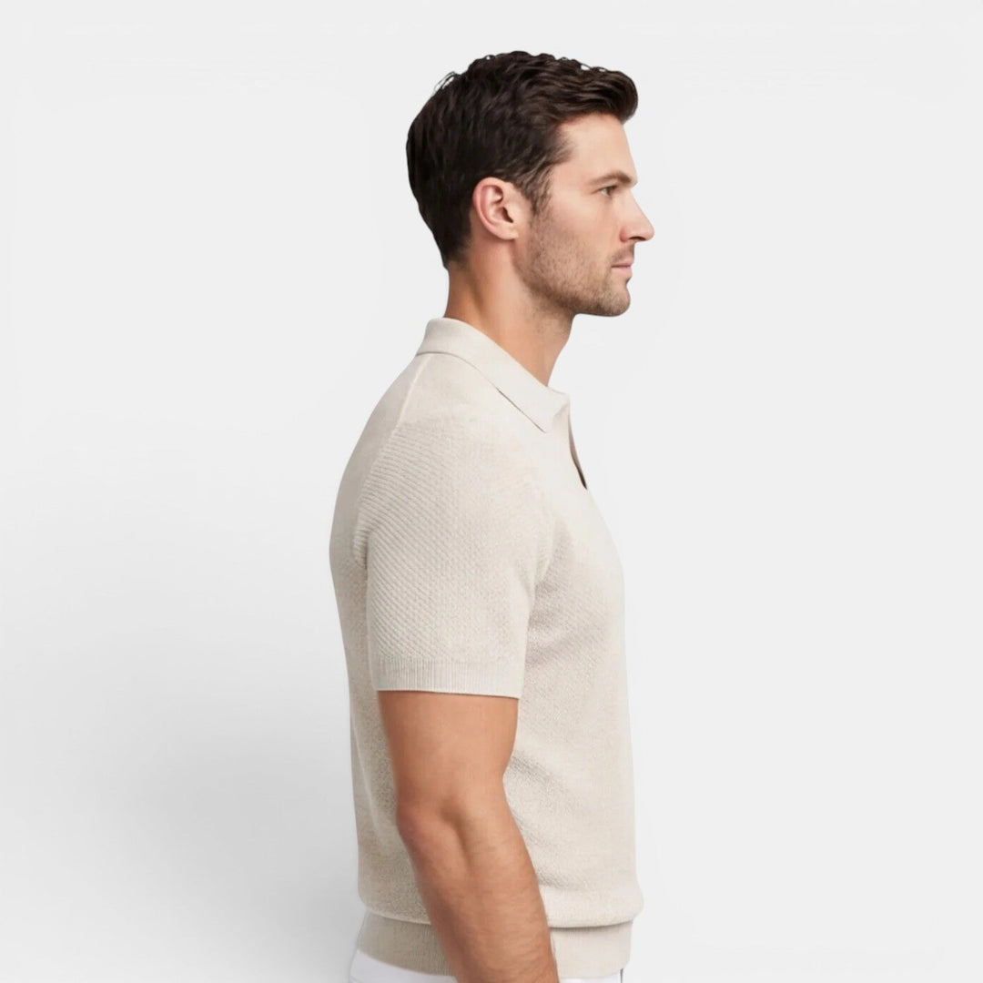 Herren Slim-Fit-Strick-Polo-Shirt – Jennoir