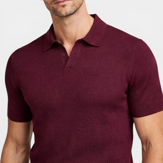Herren Slim-Fit-Strick-Polo-Shirt – Jennoir