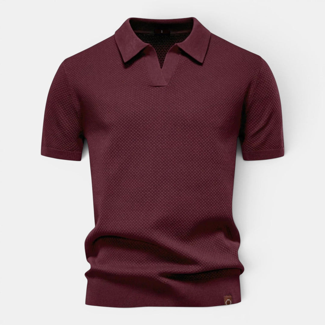 Herren Slim-Fit-Strick-Polo-Shirt – Jennoir