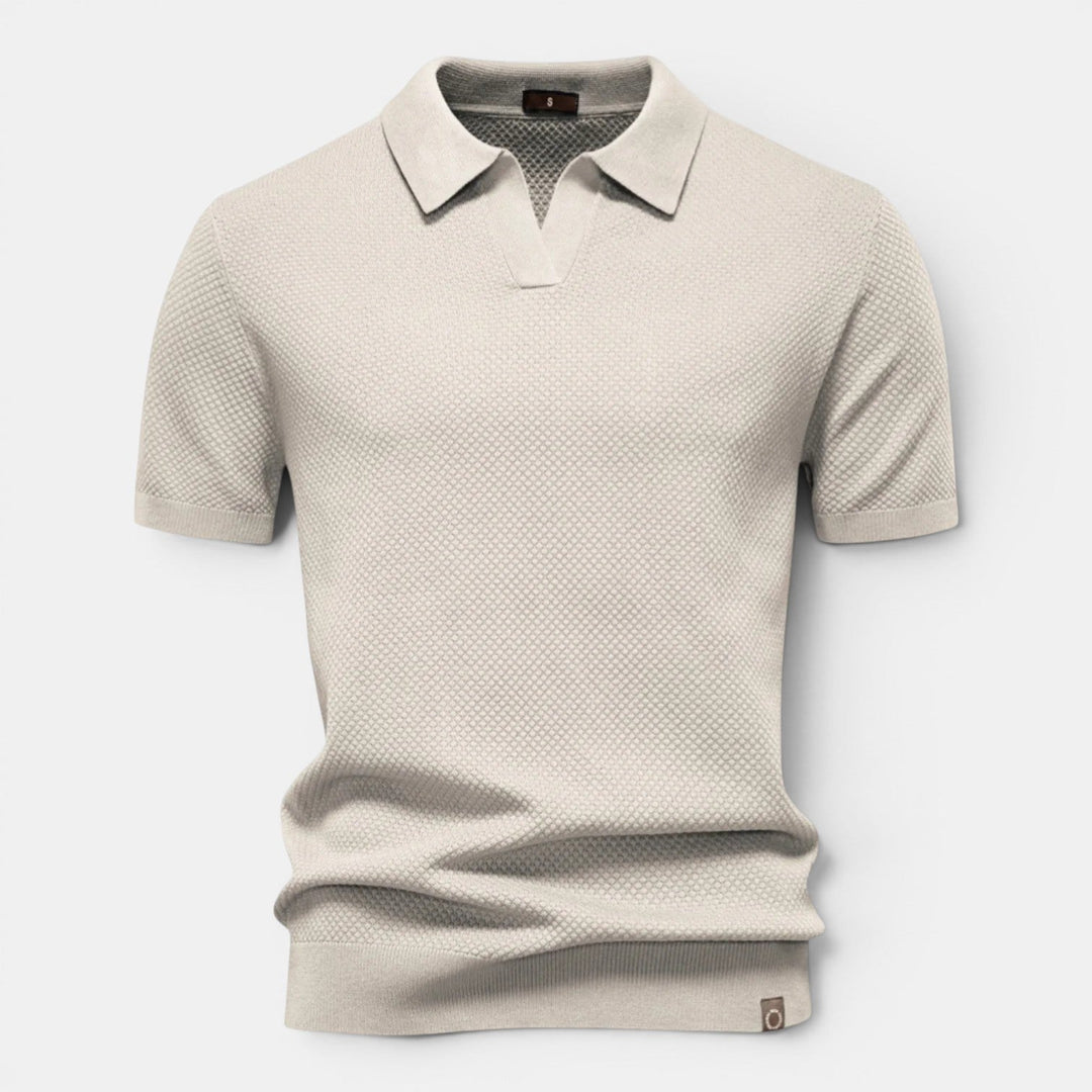 Herren Slim-Fit-Strick-Polo-Shirt – Jennoir