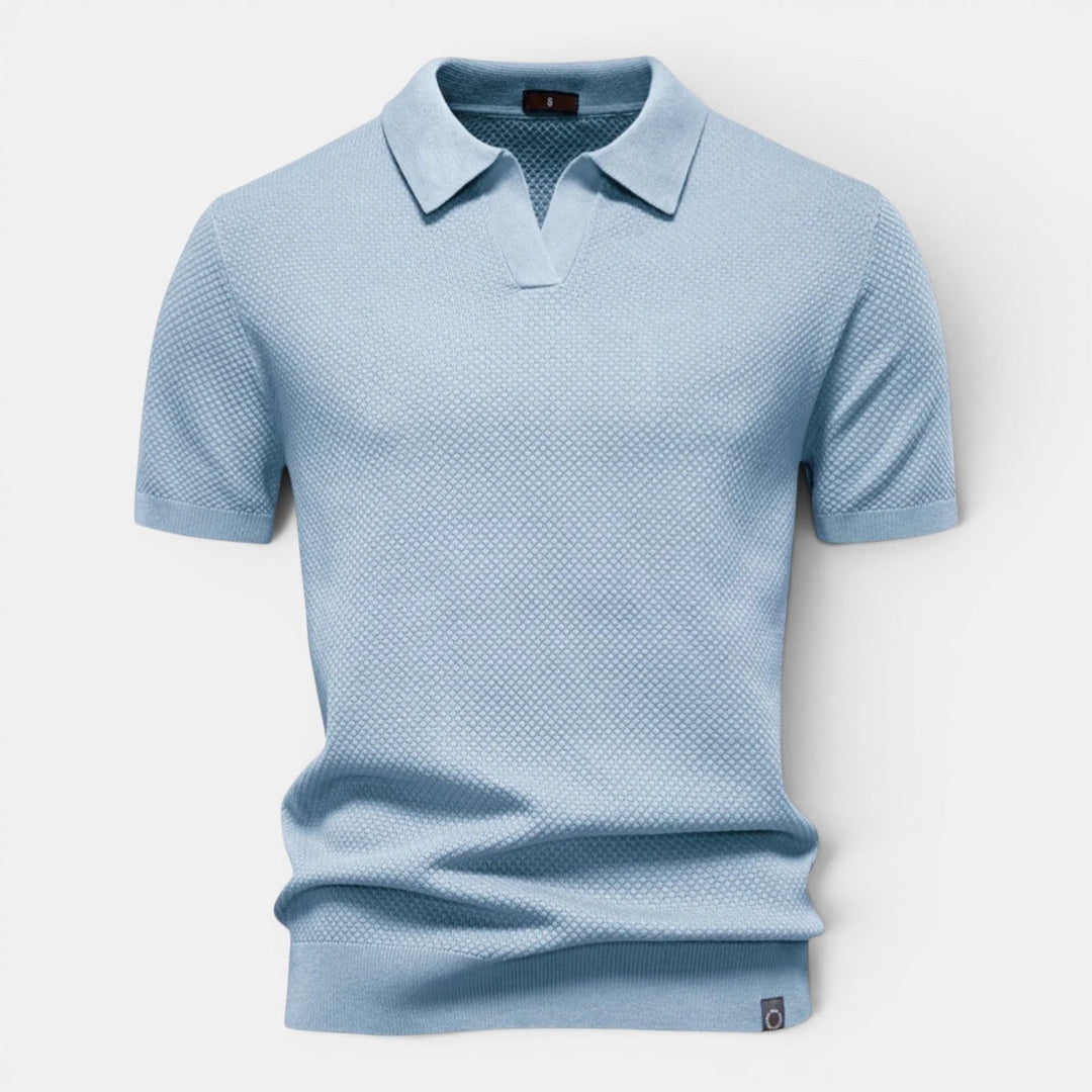 Herren Slim-Fit-Strick-Polo-Shirt – Jennoir
