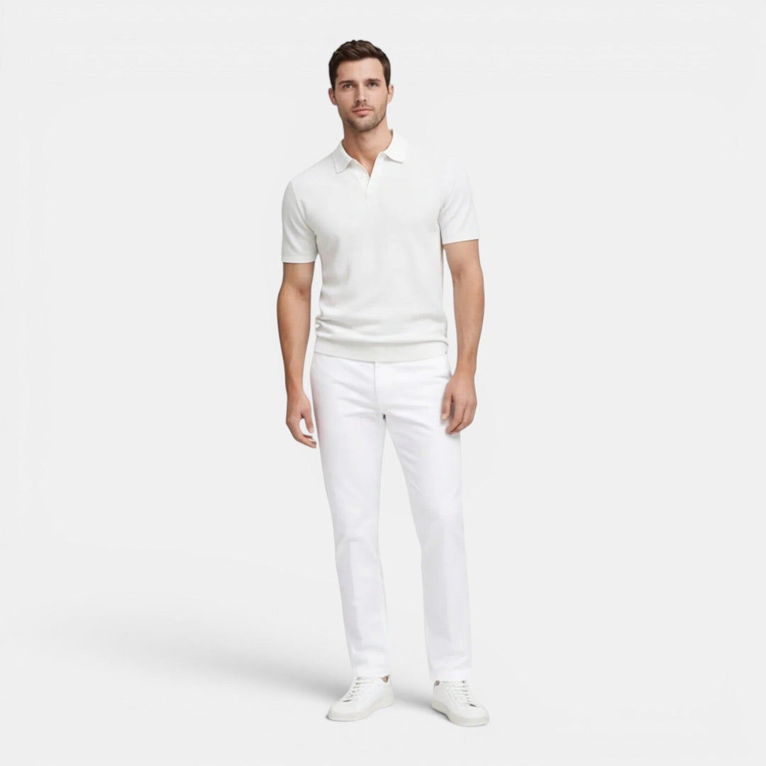 Herren Slim-Fit-Strick-Polo-Shirt – Jennoir