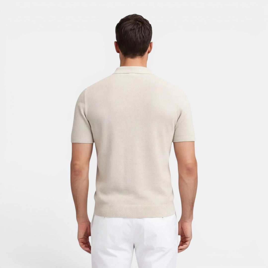 Herren Slim-Fit-Strick-Polo-Shirt – Jennoir
