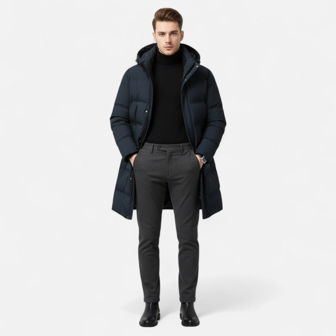 Daunen Parka Herren Kapuze Winter Warm Gefüttert