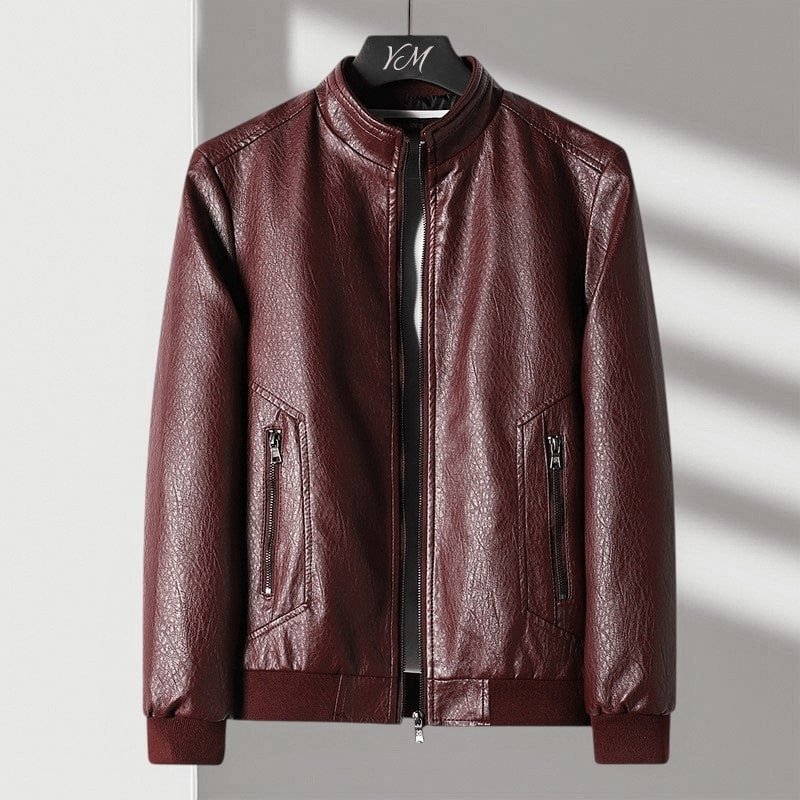 Italienische Lederjacke Herren Echtleder Elegant Slim
