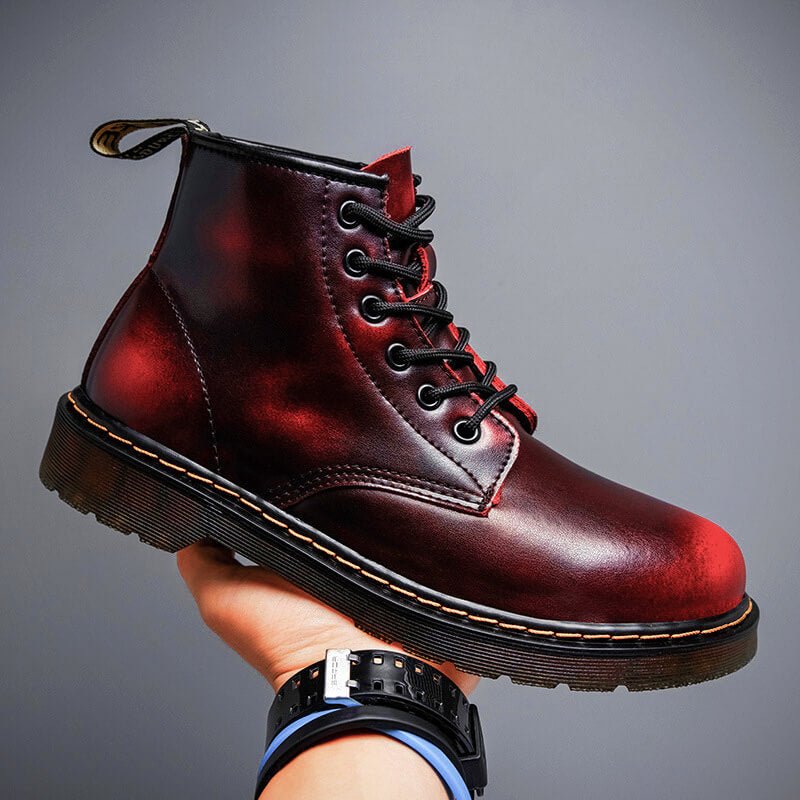 Echtleder Stiefel Herren Vintage Boots Schnürung Leder