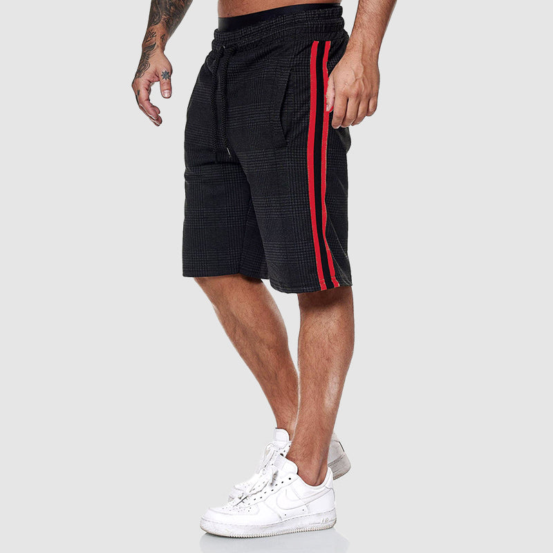Karierte Shorts Herren Sommer Strand Atmungsaktiv Hose