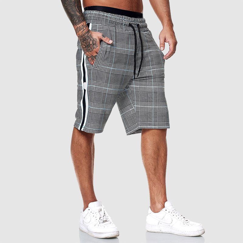 Karierte Shorts Herren Sommer Strand Atmungsaktiv Hose