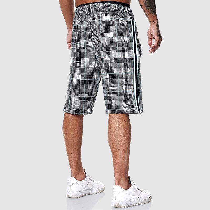 Karierte Shorts Herren Sommer Strand Atmungsaktiv Hose