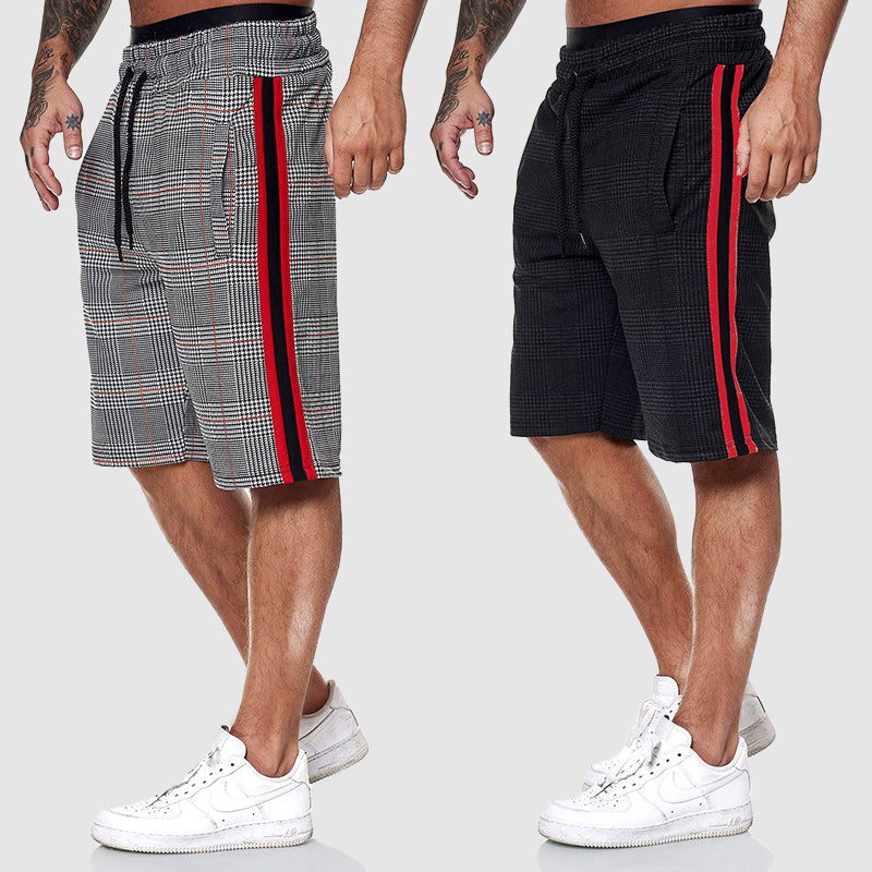 Karierte Shorts Herren Sommer Strand Atmungsaktiv Hose