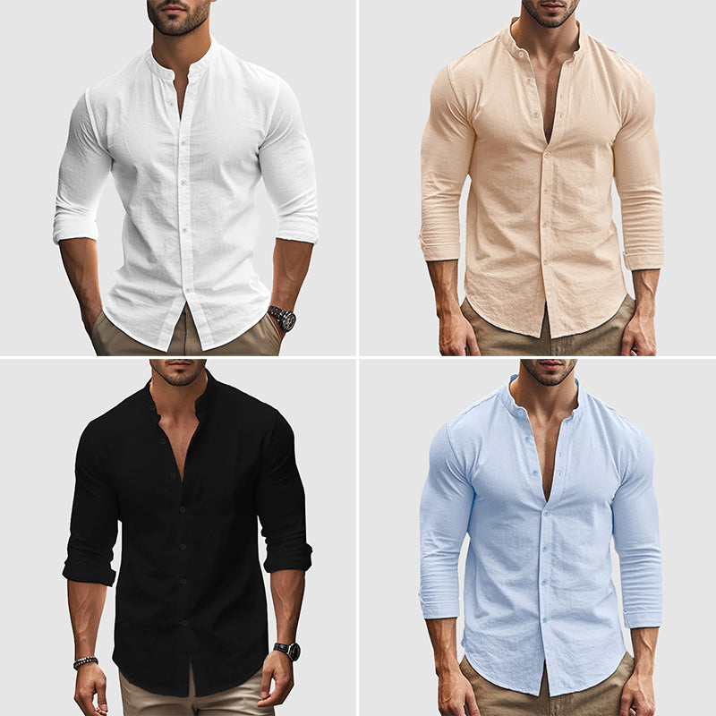 Leichtes Leinen Sommerhemd Herren Baumwolle Casual