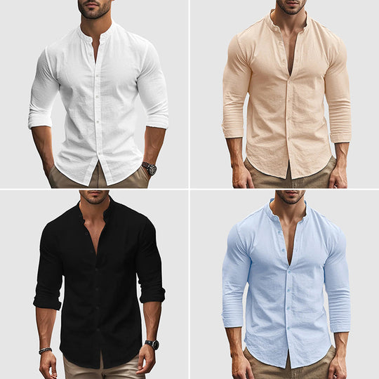 Leichtes Leinen Sommerhemd Herren Baumwolle Casual