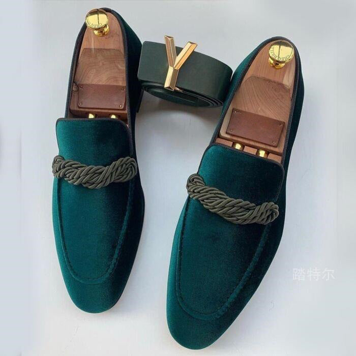 Elegante Velours Loafer Herren Slip-On Slipper Schuhe