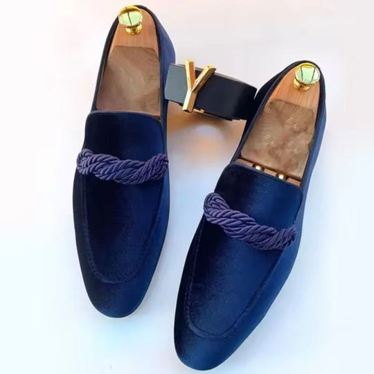 Elegante Velours Loafer Herren Slip-On Slipper Schuhe