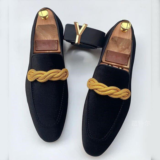 Elegante Velours Loafer Herren Slip-On Slipper Schuhe