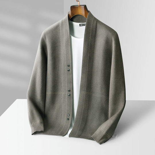 Woll Cardigan Herren Strickjacke Elegant Warm Layering