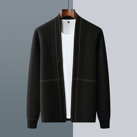 Woll Cardigan Herren Strickjacke Elegant Warm Layering
