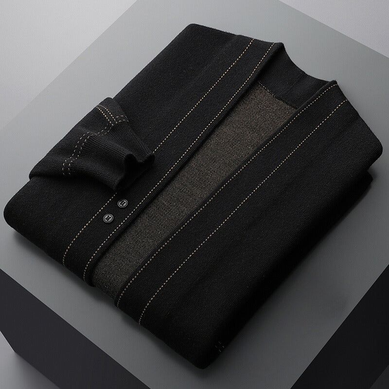 Woll Cardigan Herren Strickjacke Elegant Warm Layering