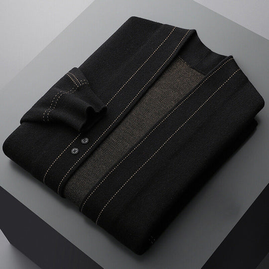 Woll Cardigan Herren Strickjacke Elegant Warm Layering