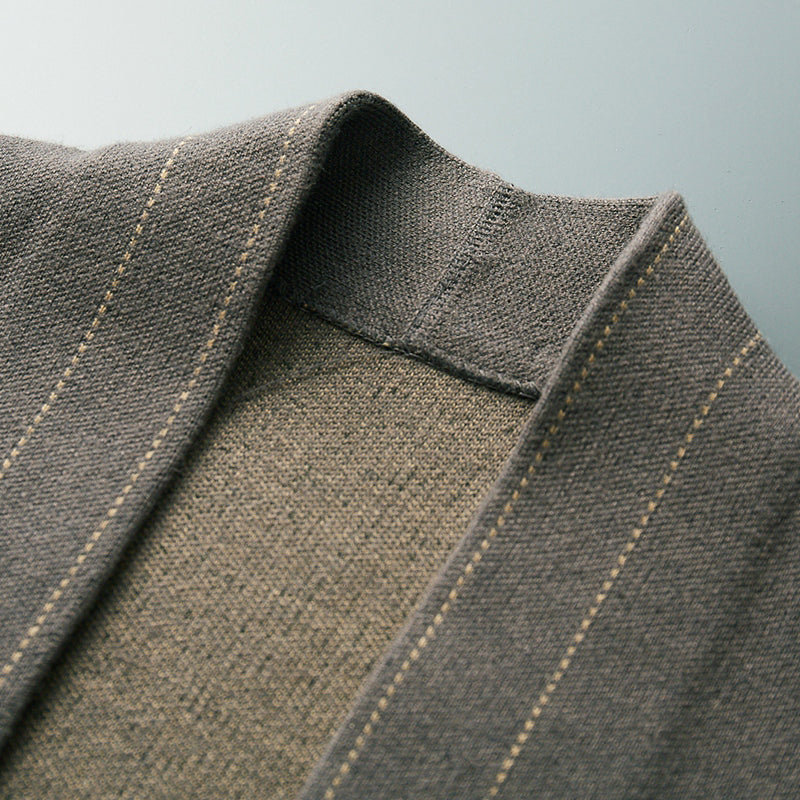 Woll Cardigan Herren Strickjacke Elegant Warm Layering