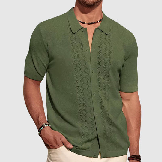 Gestricktes Sommerhemd Herren Kurzarm Elegant Strick