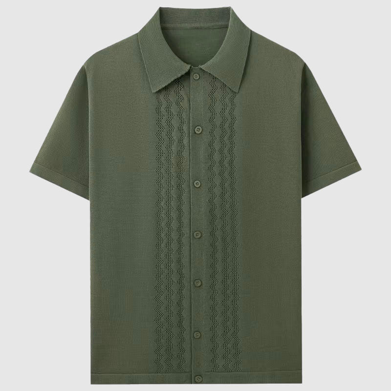 Gestricktes Sommerhemd Herren Kurzarm Elegant Strick