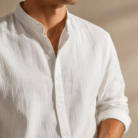 Leinen Baumwoll Button-Up Hemd Herren Sommer Casual