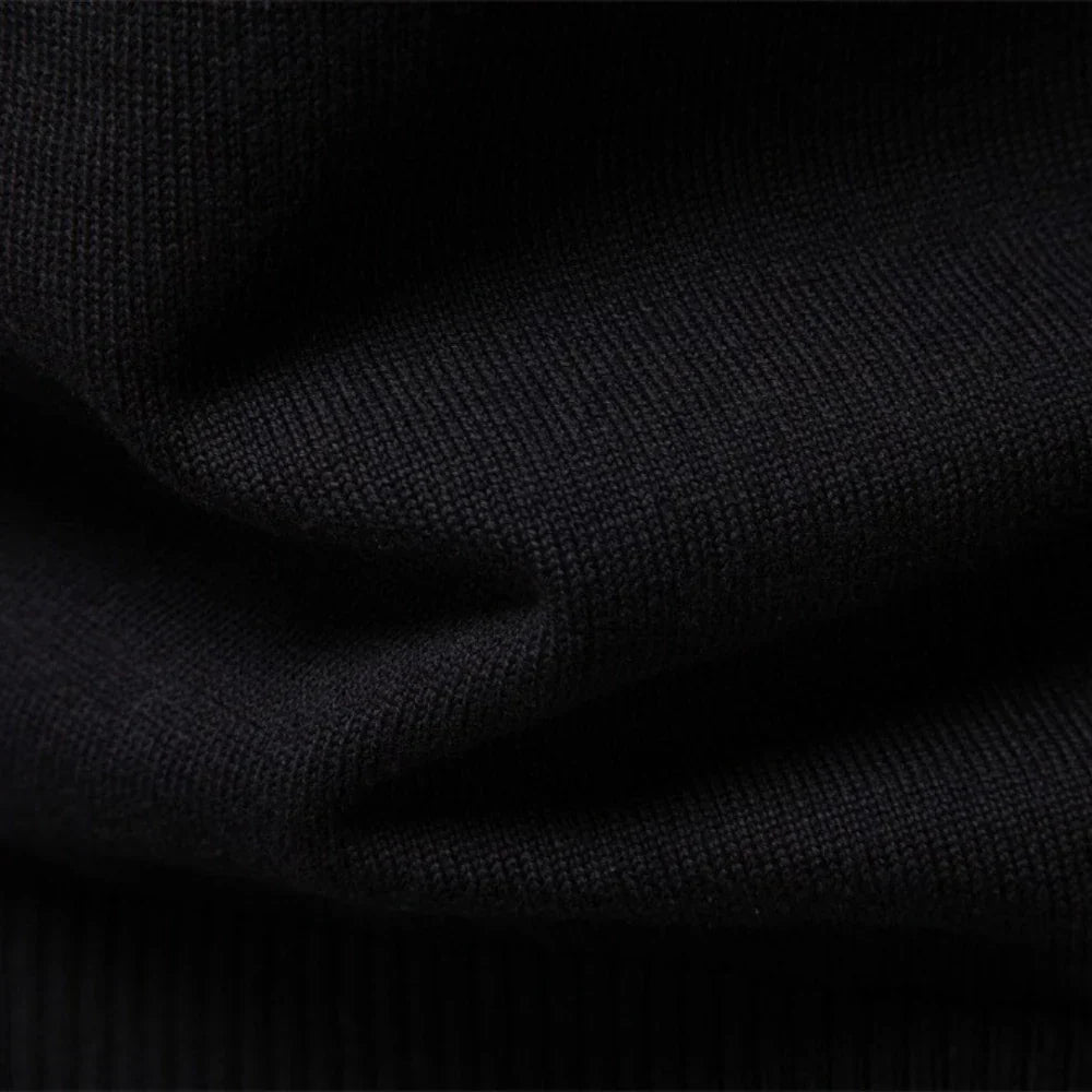 Gestreifter Zip Pullover Herren Strick Warm Sweater
