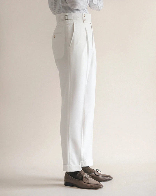 Elegante Bundfalten Anzughose Herren Tailliert Business