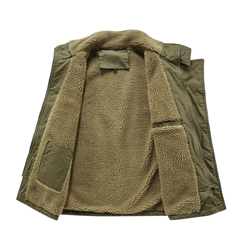 Fleece Weste Herren Stehkragen Knopfleiste Gefüttert