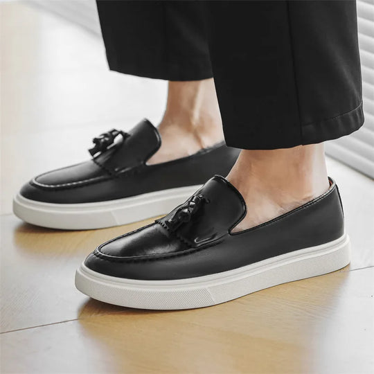 Leder Loafer Herren Quaste Slip-On Slipper Schuhe