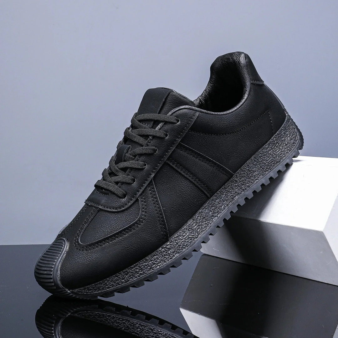 Retro Leder Sneaker Herren Flach Griffige Gummisohle